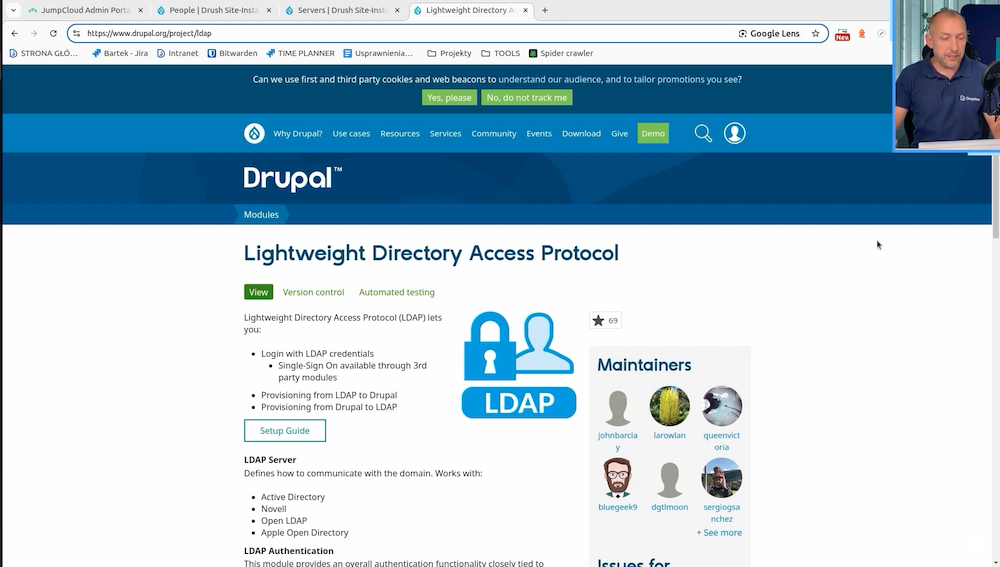 A subpage of the Lightweight Directory Access Protocol (LDAP) project on the Drupal.org website.