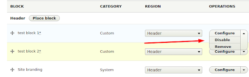 Disabling display of new blocks in the region