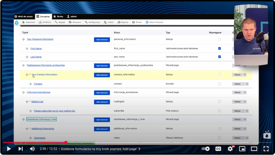 Arranging a multi step form in Drupal with customization of questions in the right fields.