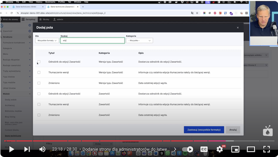 Configuring additional fields for administrators to manage products in the page view.