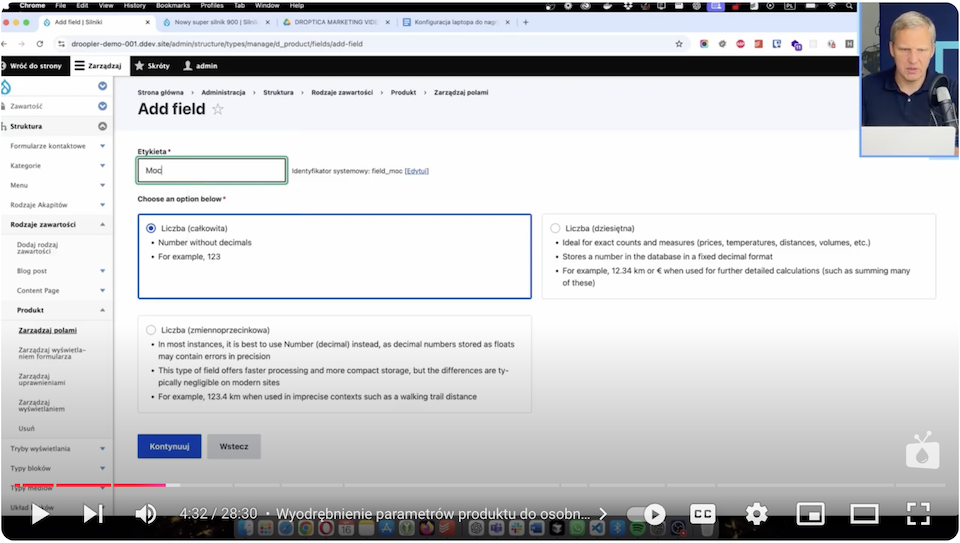  Adding a product strength field in the Drupal admin panel for a site for a manufacturing company.