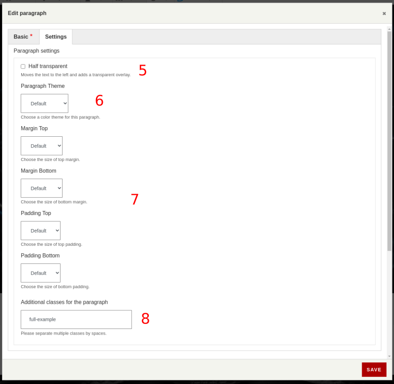 Modification possibilities of a d_p_banner paragraph