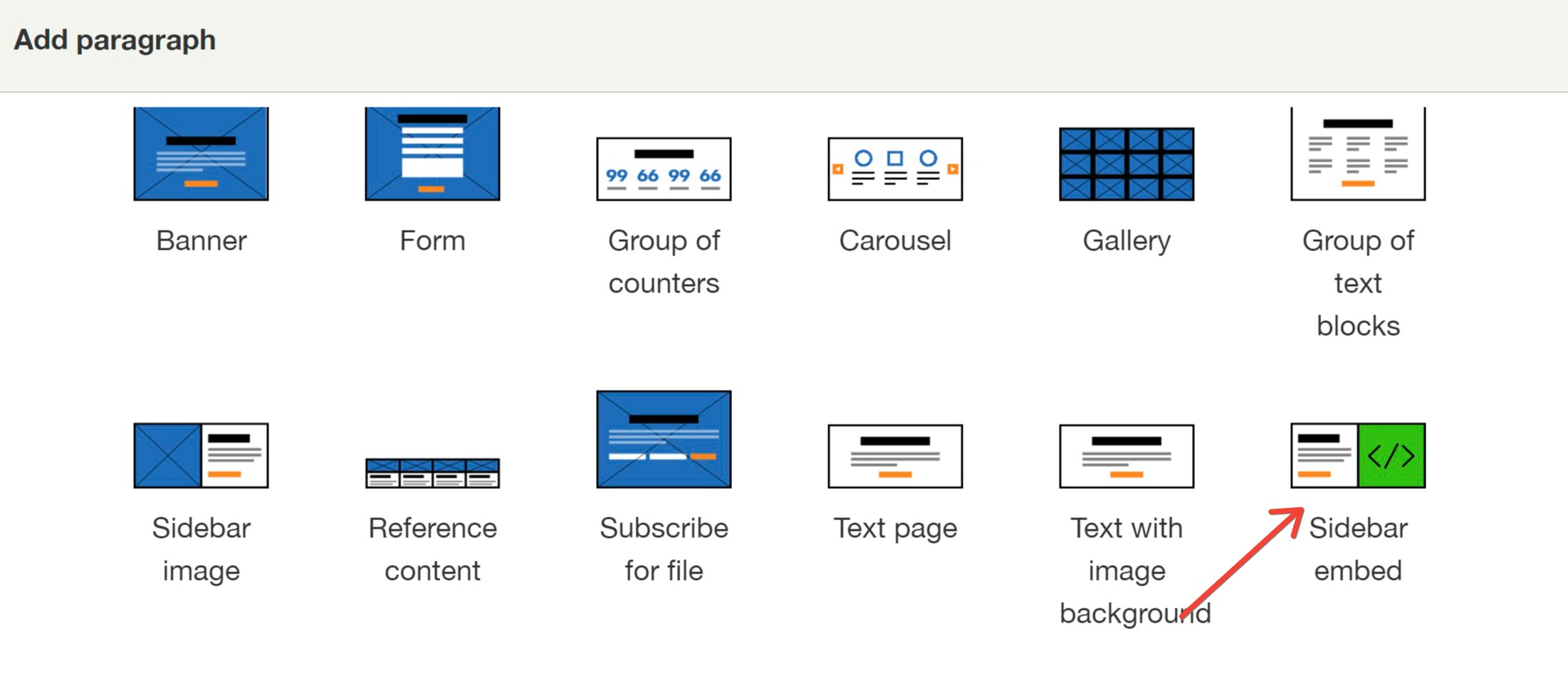 Adding a Sidebar embed paragraph on the contact page