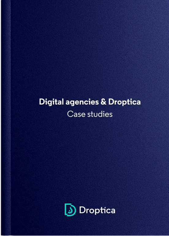 The ebook with successful case studies presenting Droptica partnerships with digital agencies.