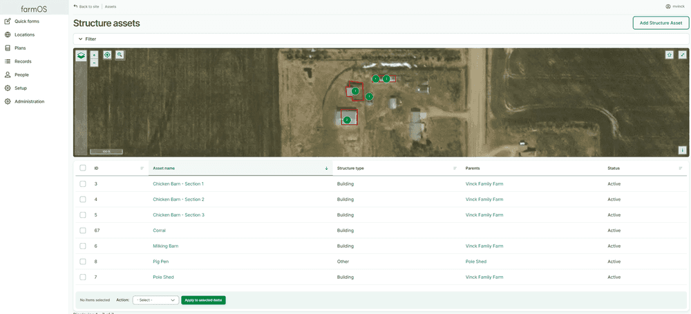 The Drupal farmOS distribution includes a set of tools for farm management