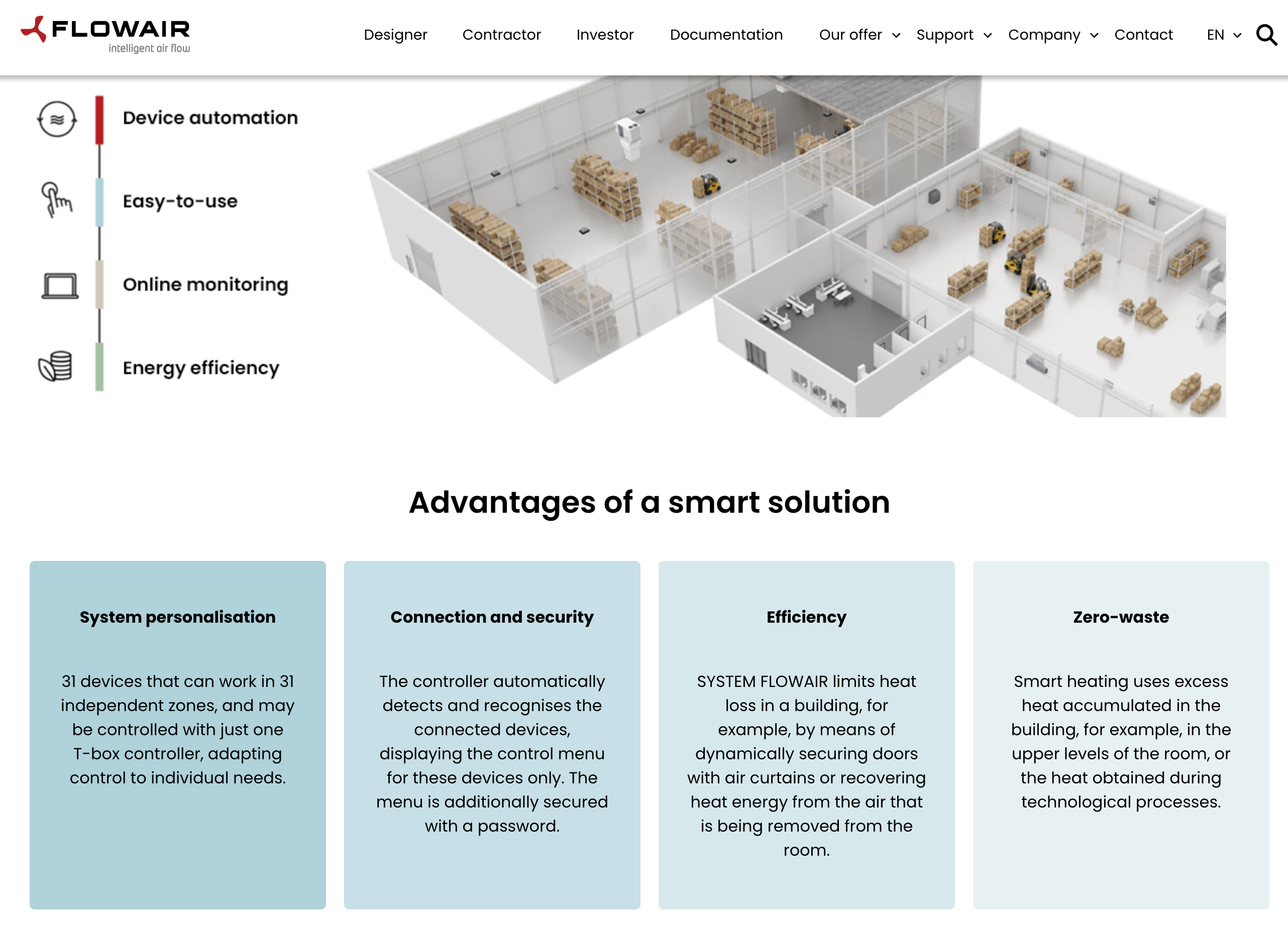 The Flowair company website uses Droopler - a Drupal theme