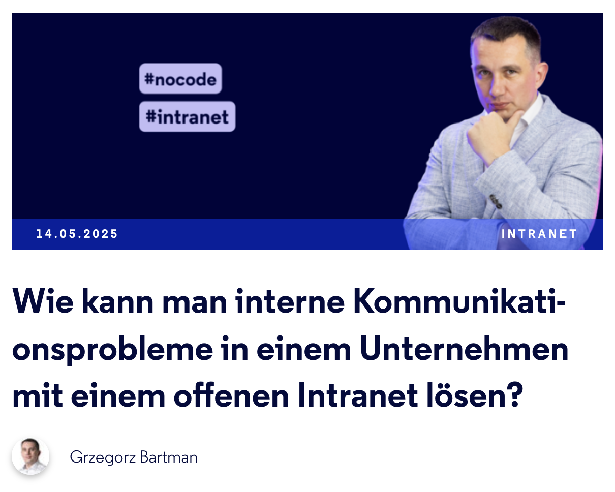 Wie kann man interne Kommunikationsprobleme in einem Unternehmen mit einem offenen Intranet lösen?