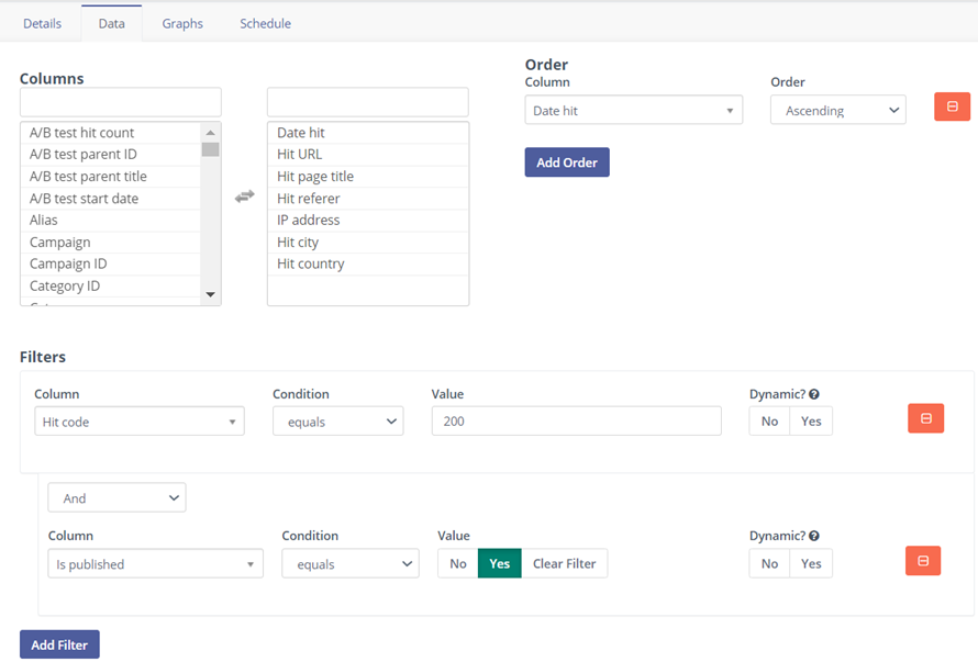 Mautic as a software for startups allows easy configuration of custom reports using various filters.