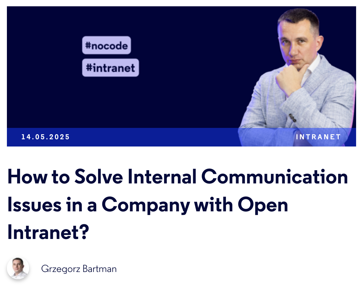 How to solve internal communication issues in a company with Open Intranet?