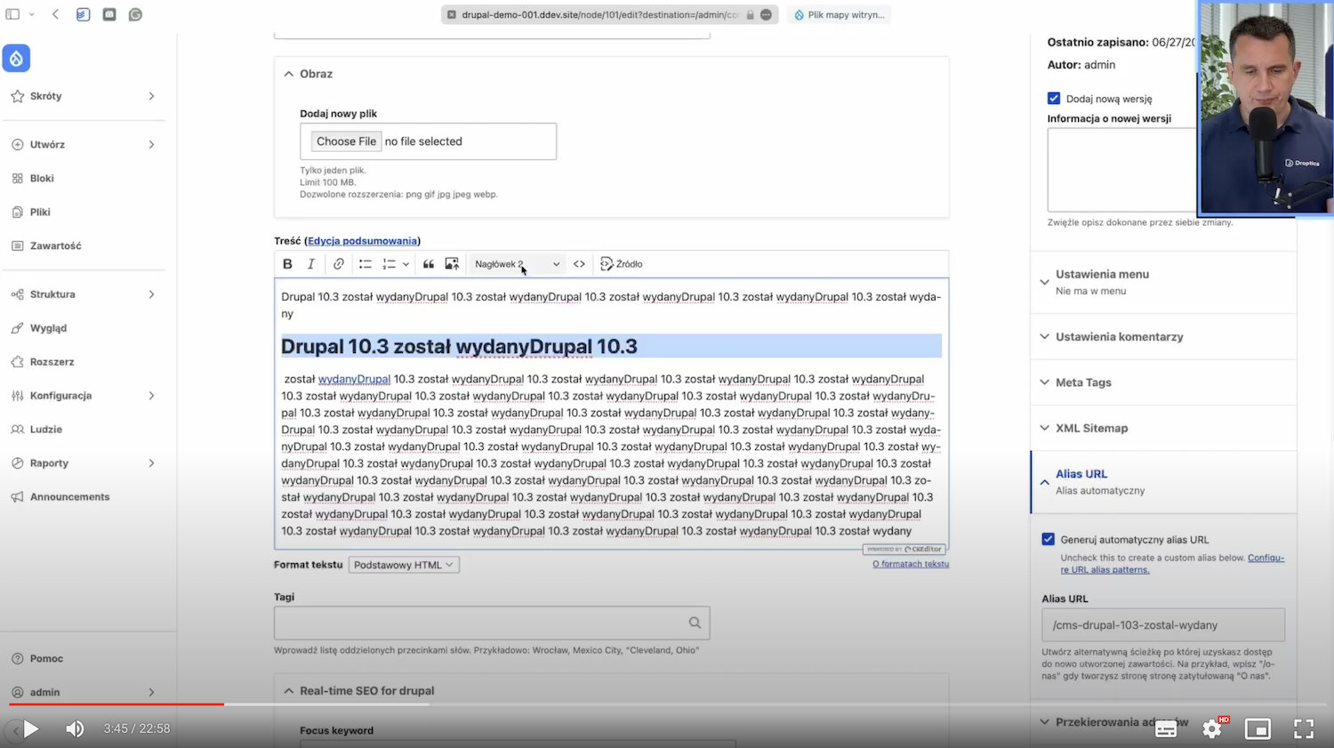 Setting H2 and H3 headers in Drupal.