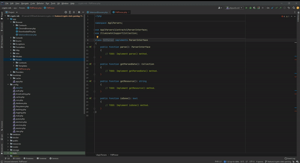 The Alt + Insert PhpStorm shortcut allows you to perform several actions, like overriding a method