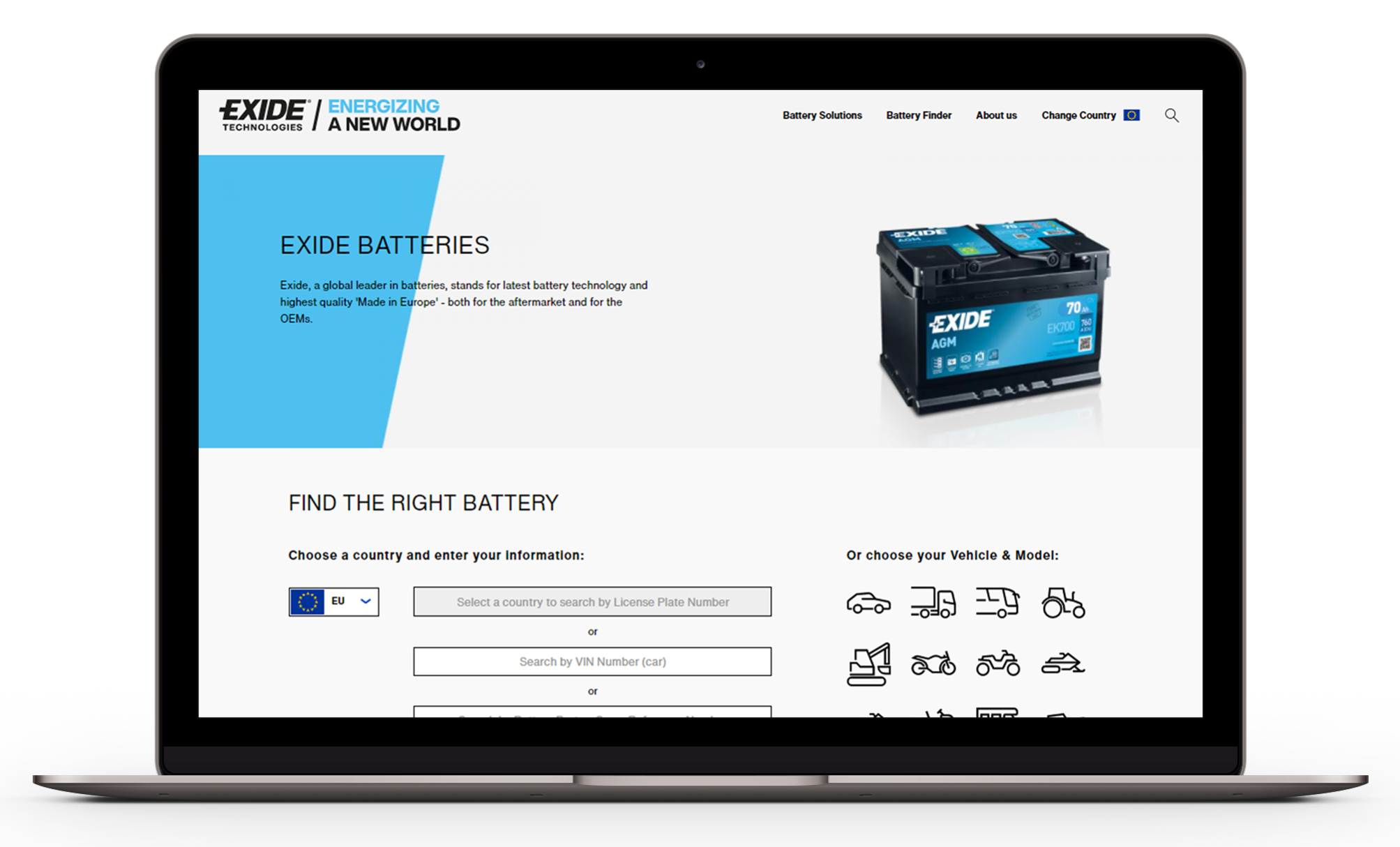 This is a case study of the Exide Group website, an example of the support we provide at Droptica.