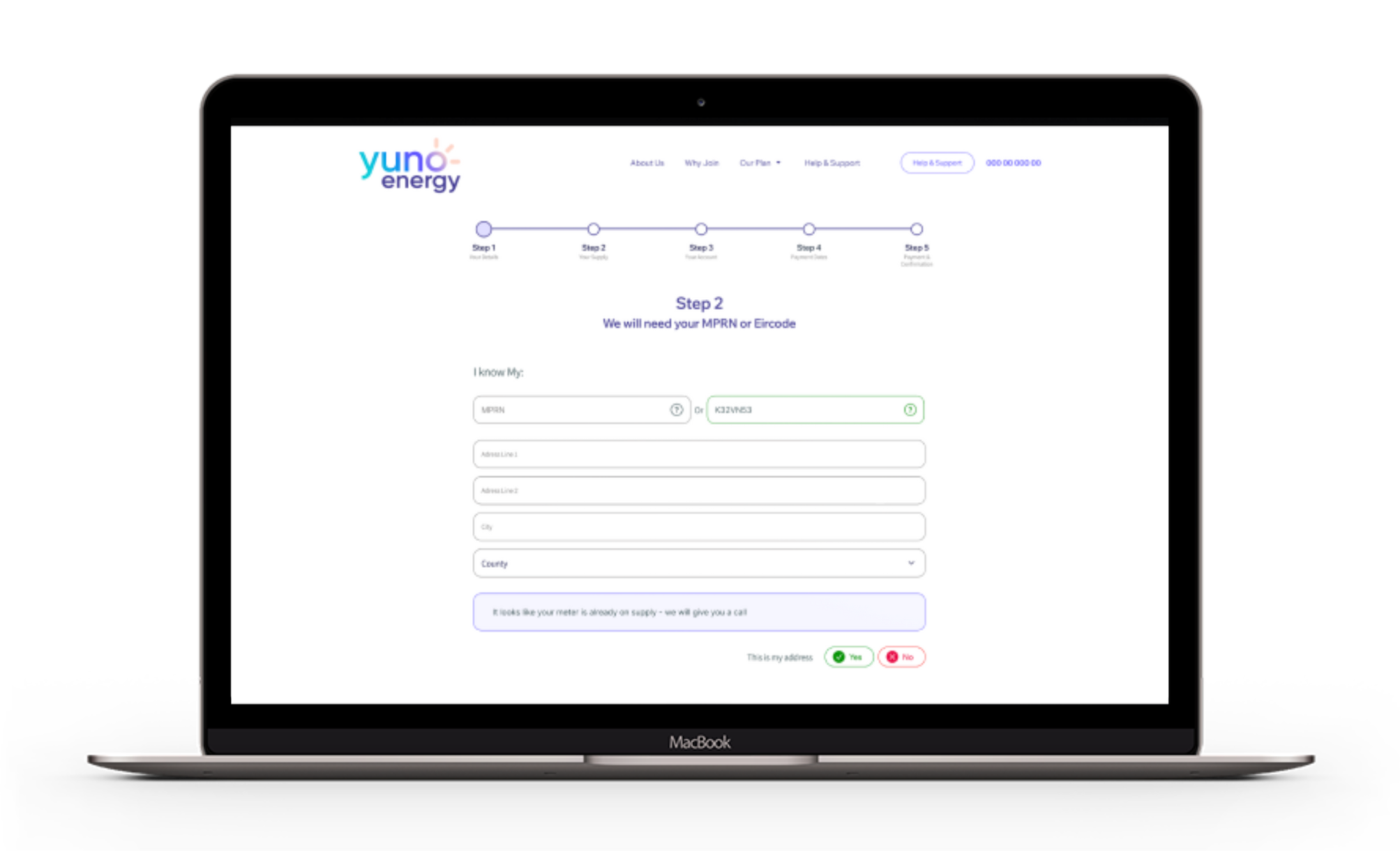 A screen showing the Yuno Energy case study with a website built on CMS Drupal.