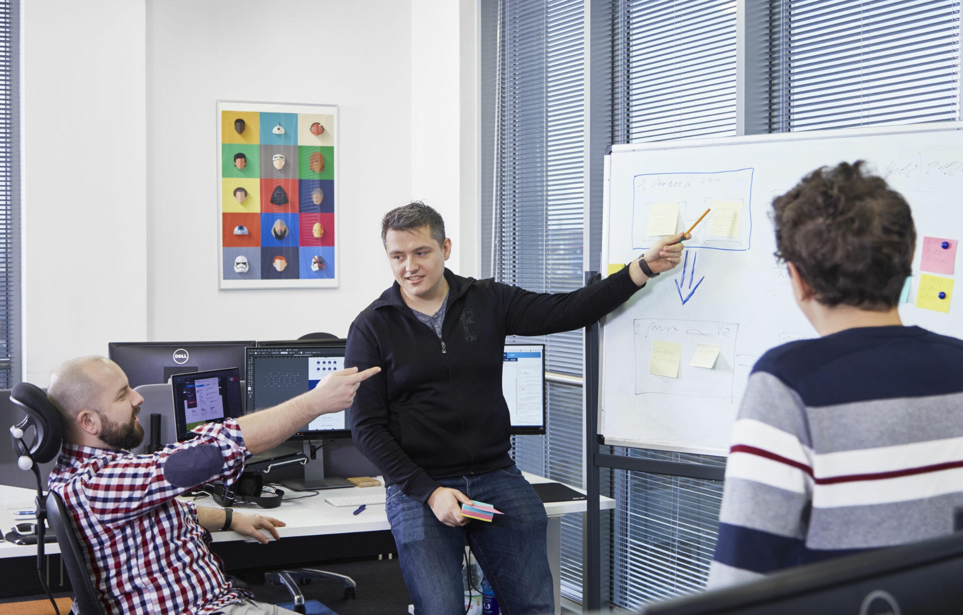 Team discussing project